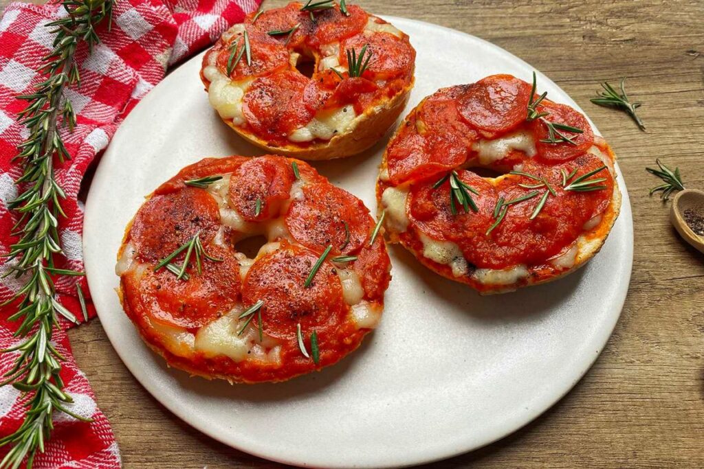 Air Fryer Pizza Bagels by Corrie Cooks
