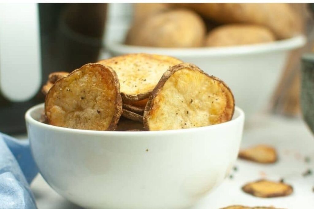 Air Fryer Salt and Pepper Chips by The Air Fryer Diva