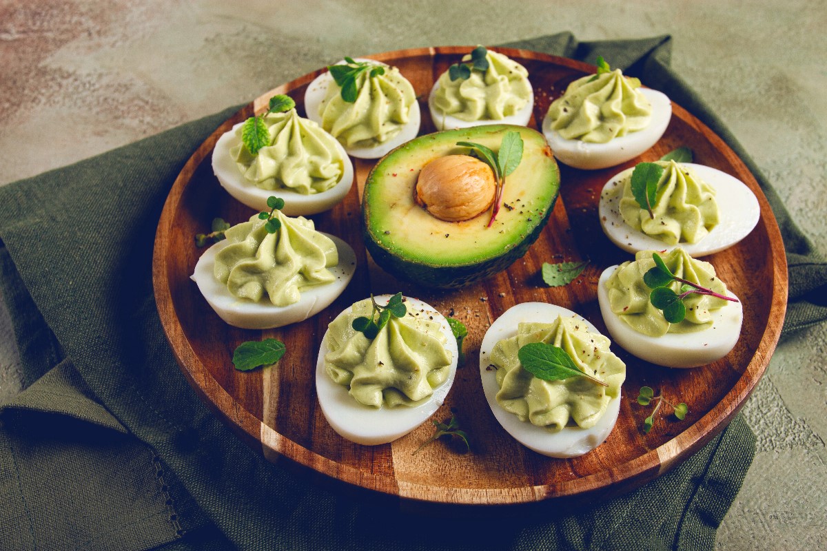 Avacado stuffed deviled eggs