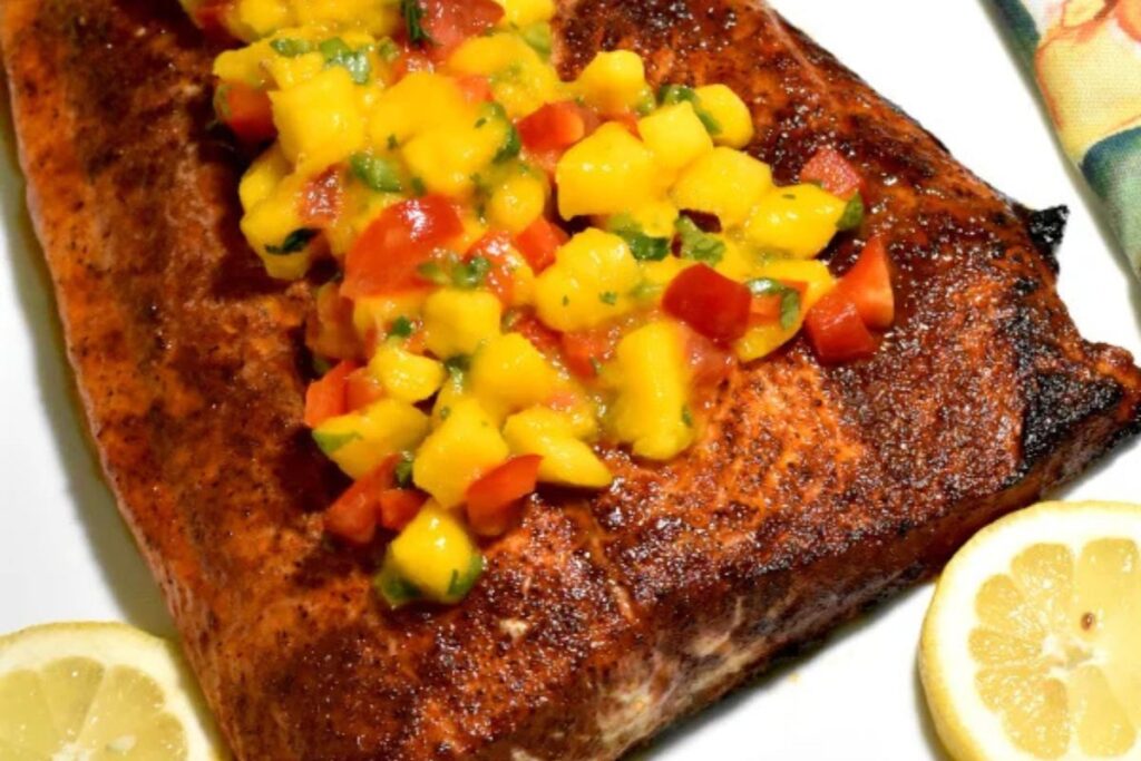 Baked Salmon with Mango Salsa by Gypsy Plate