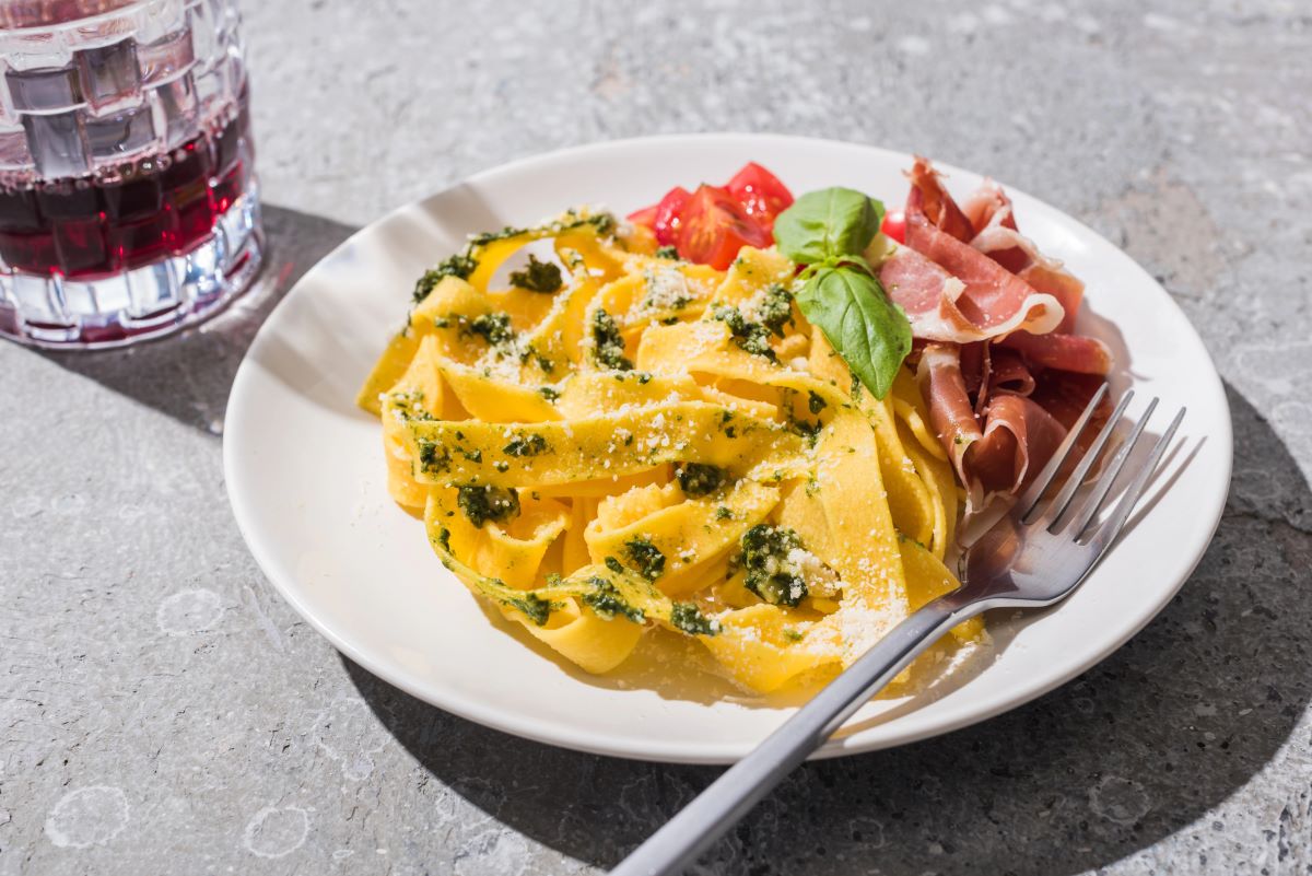 Basil decorated food
