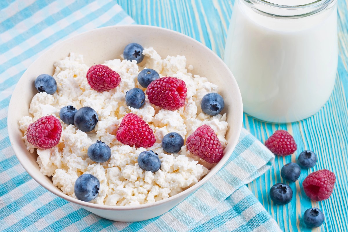 Berries on cheese