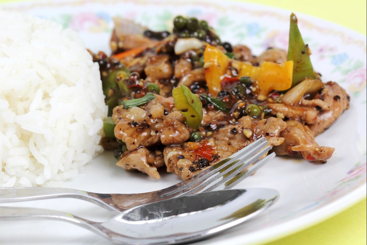 Black pepper on food
