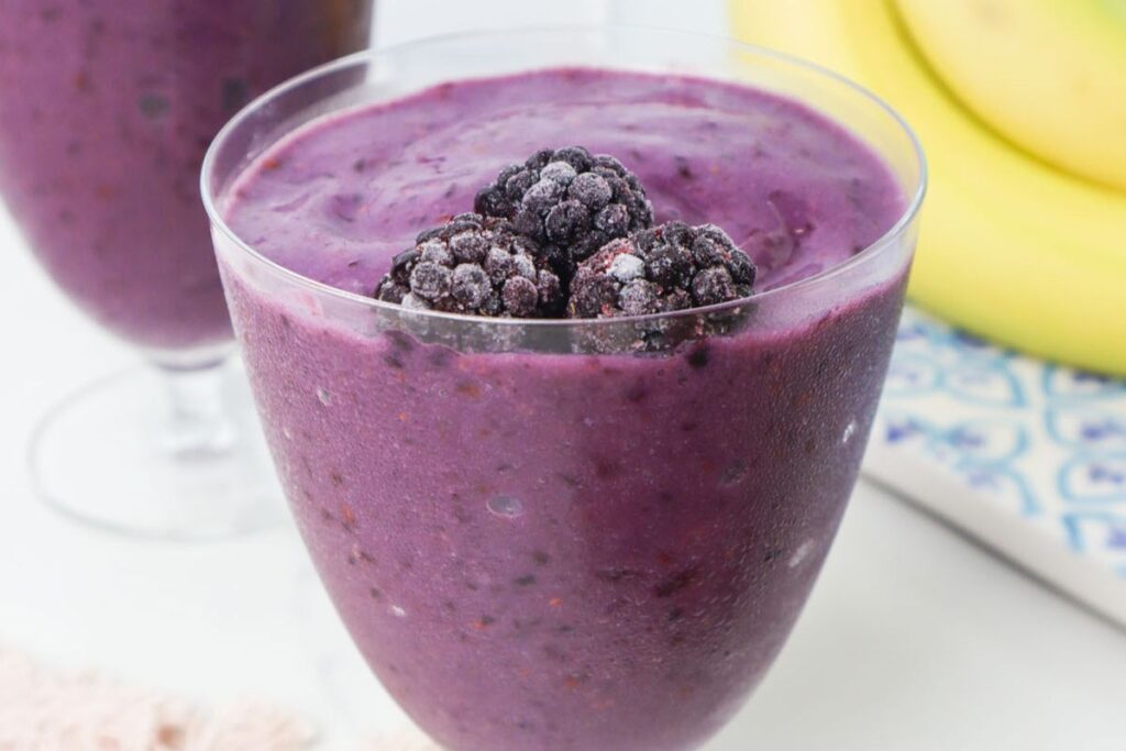 Blackberry Strawberry Smoothie by Bless This Meal