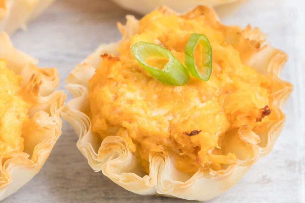 Buffalo Chicken Phyllo Cups by Semi Homemade Kitchen