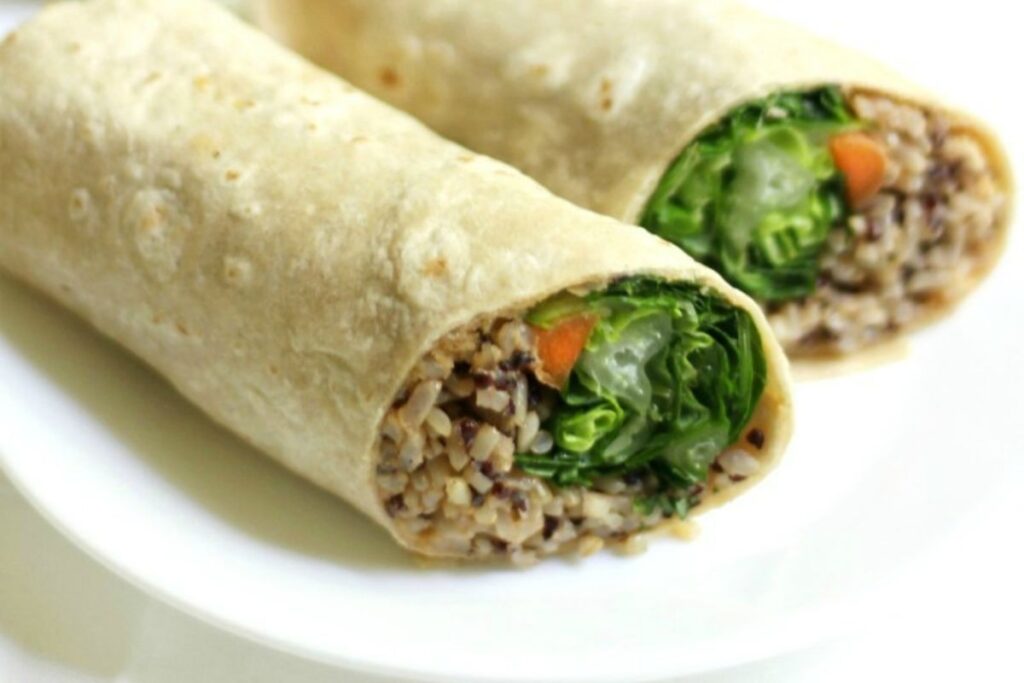 Buffalo Tahini Quinoa Rice Wraps by Strength and Sunshine