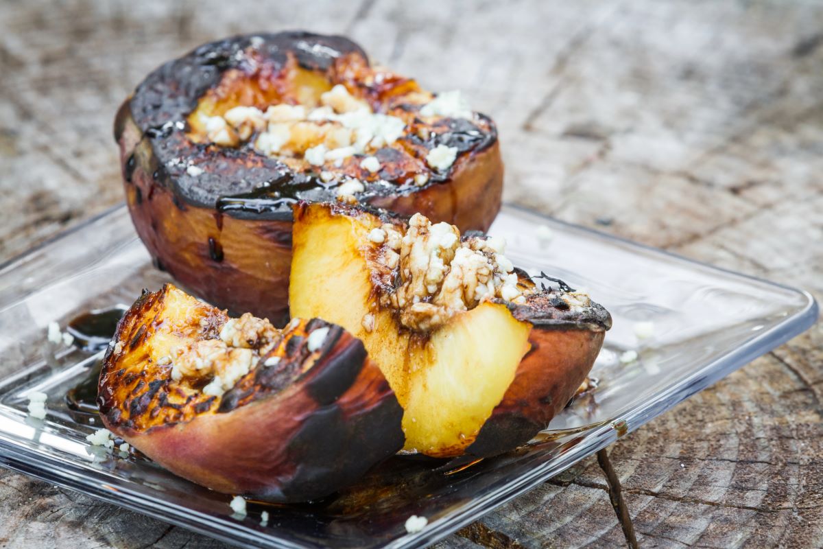 Charred peaches