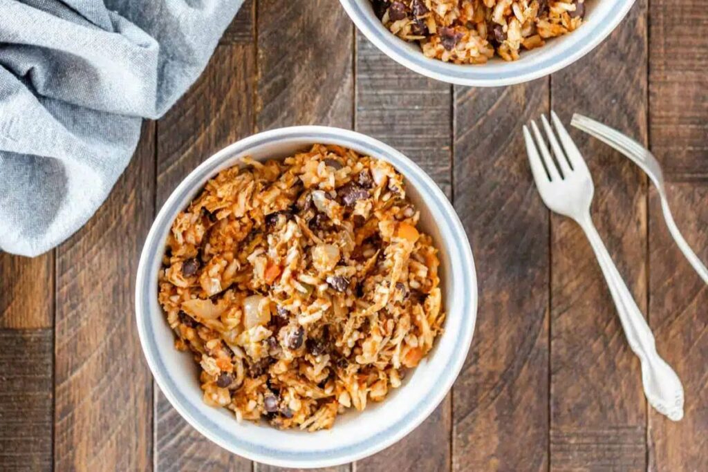 Chicken Taco Rice Casserole by Kristine In Between