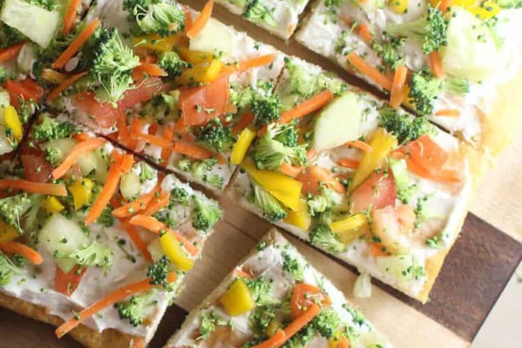 Cold Veggie Pizza with Crescent Rolls by Rose Bakes