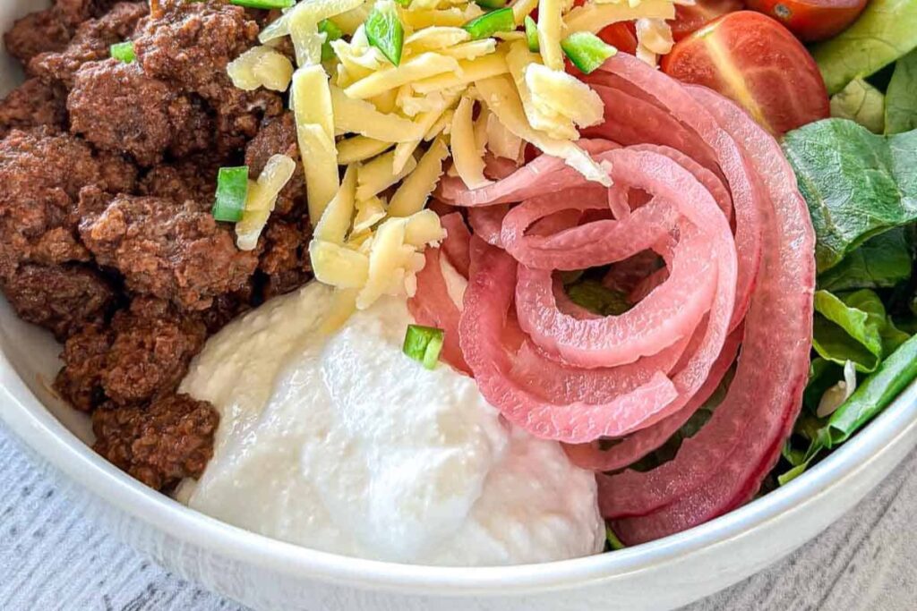 Cottage Cheese Taco Bowl by Simple and Fraiche