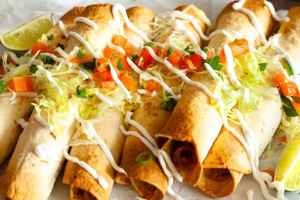 Crispy Air Fryer Chicken Flautas by The Sassy Foodie