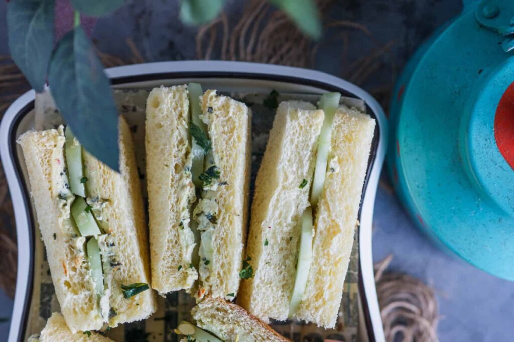 Cucumber and Cream Cheese Tea Sandwiches by Cookilicious