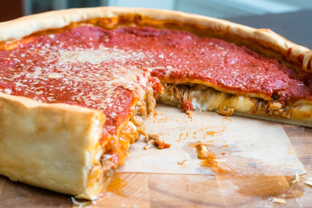 Deep dish pizza