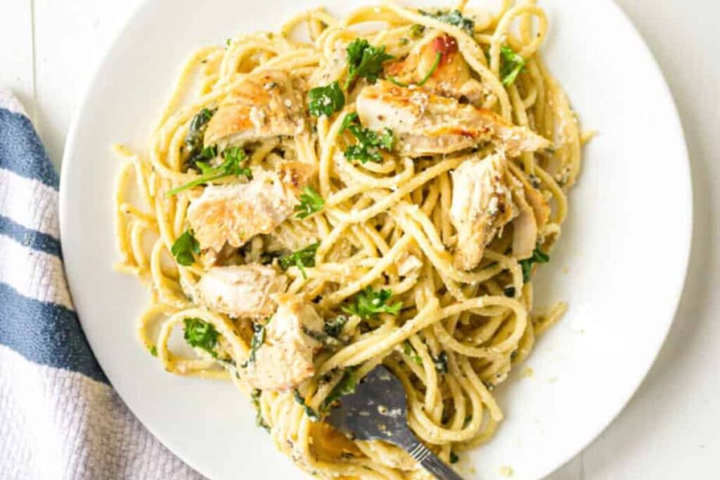 Easy Creamy Lemon Chicken Pasta by On My Kids Plate
