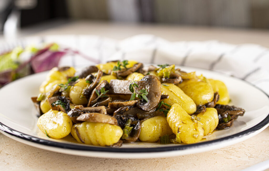 Easy Gnocchi with Mushrooms by Happy Food Healthy Life