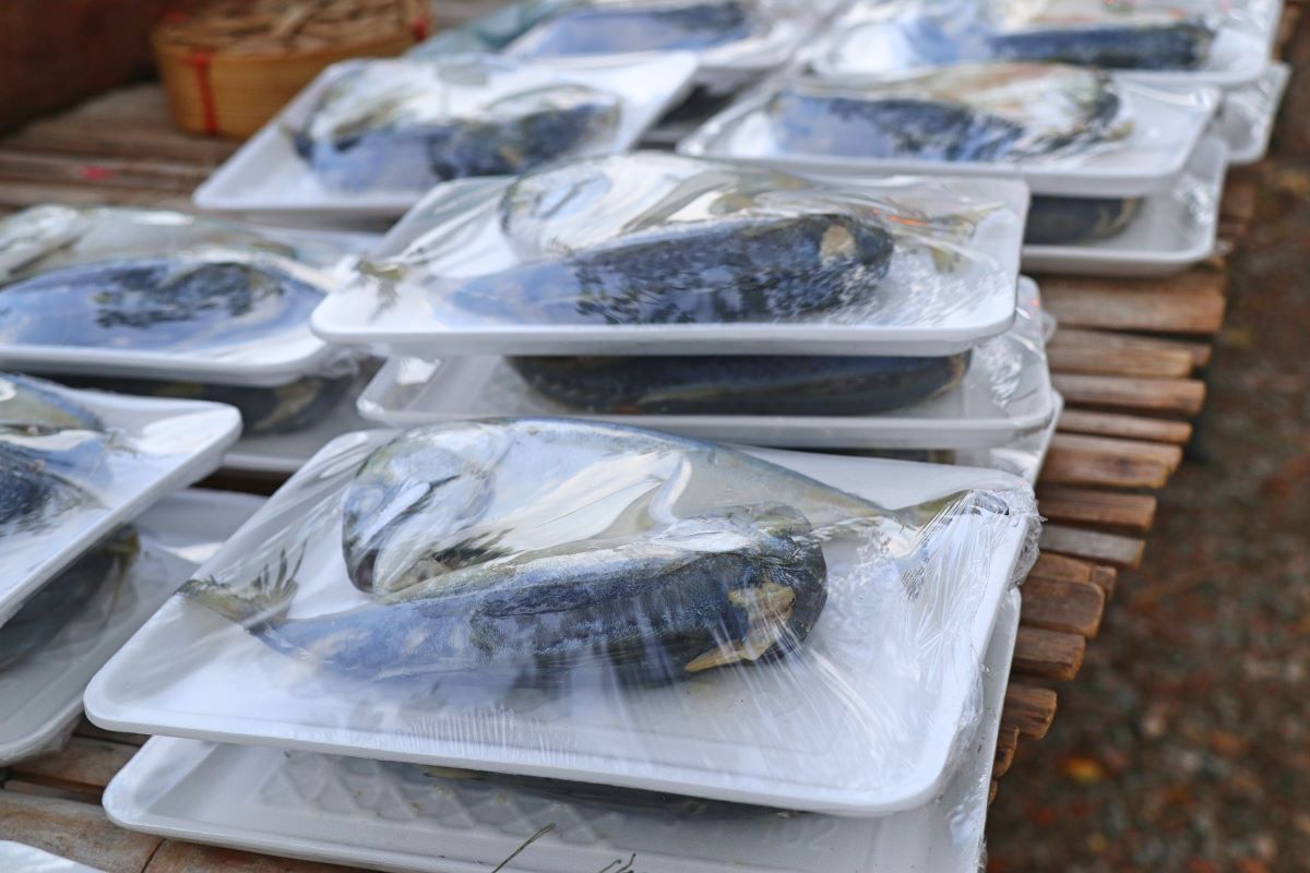 Fish that may have liquid in packaging