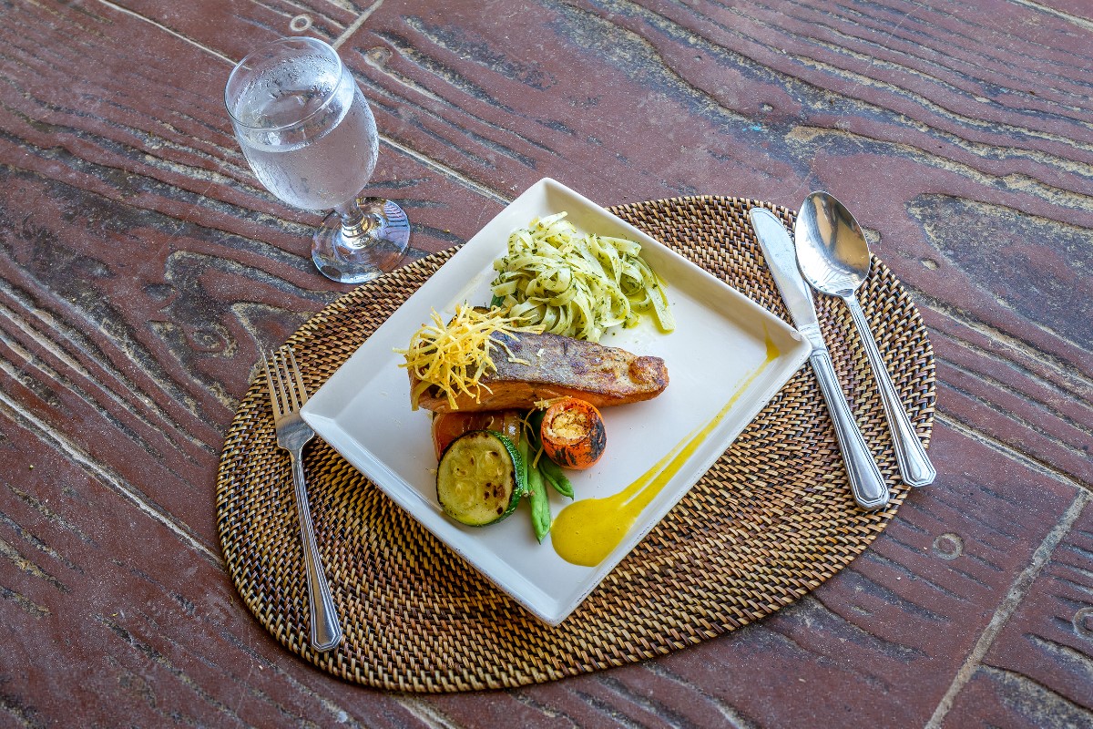 Food with spoons by the side