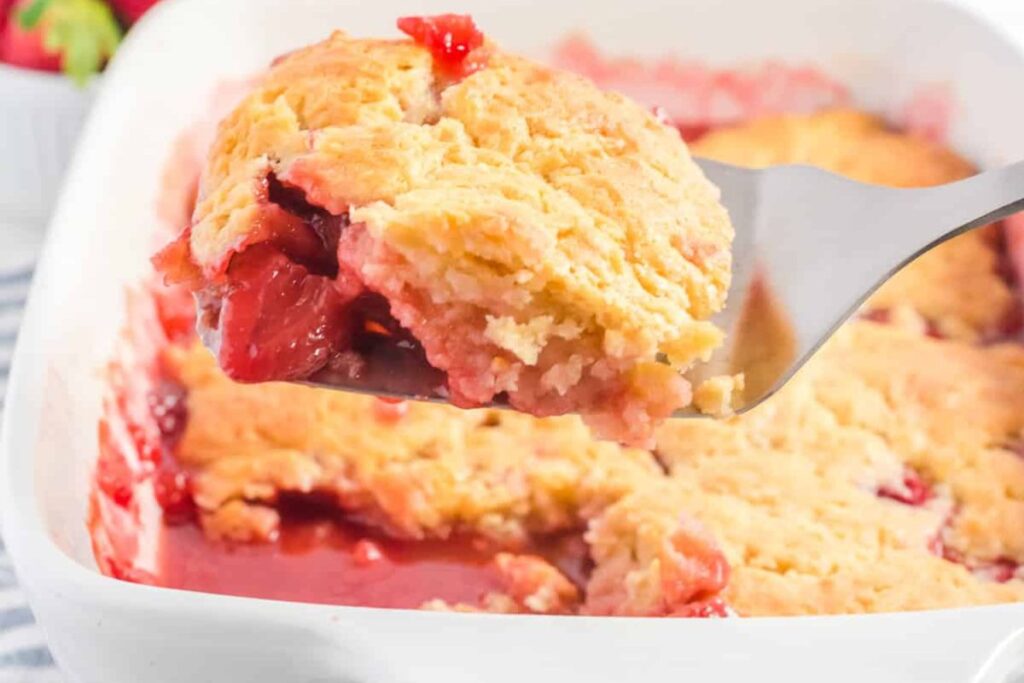 Fresh Strawberry Cobbler by On My Kids Plate