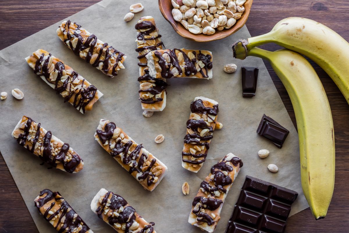 Frozen banana bites with banana