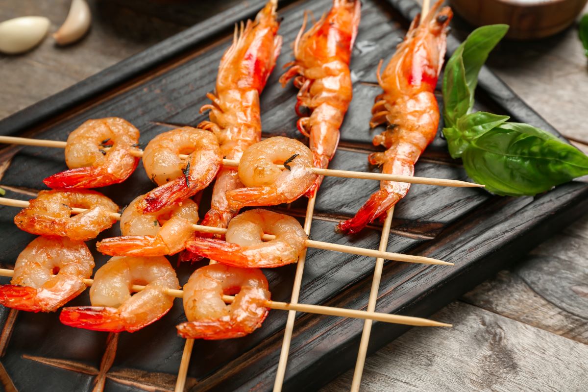Grilled shrimp skewers