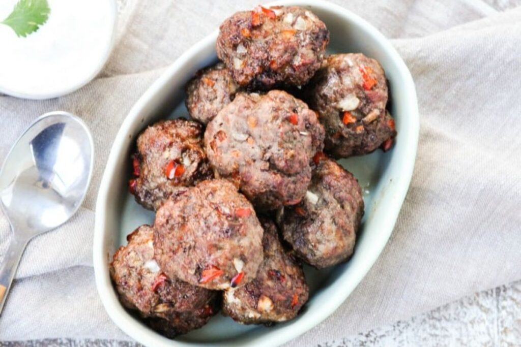 Gyro Inspired Air Fryer Meatballs by My Suburban Kitchen