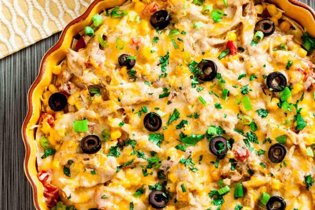 Healthier Chicken Enchilada Casserole by Chew Out Loud