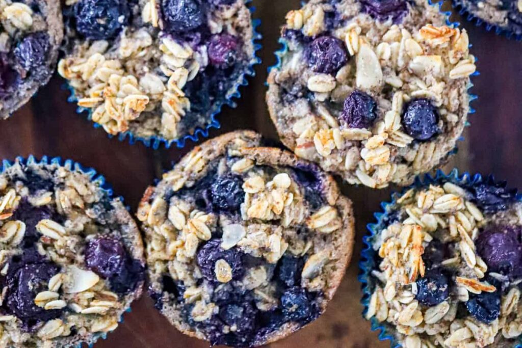 Healthy Blueberry Oat Muffins by The Baking ChocolaTess