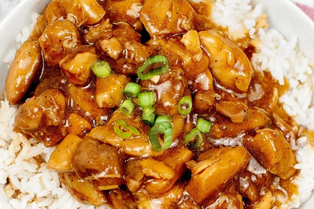 Instant Pot Bourbon Chicken by Trop Rockin
