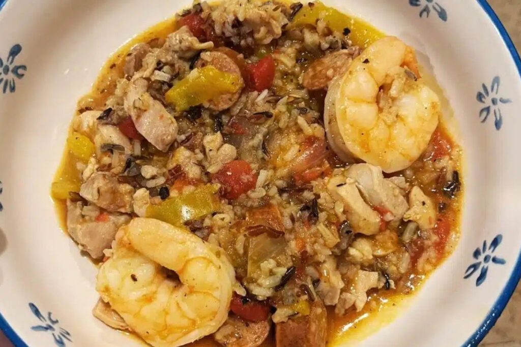 Instant Pot Chicken and Sausage Jambalaya with Shrimp by Goodley Living