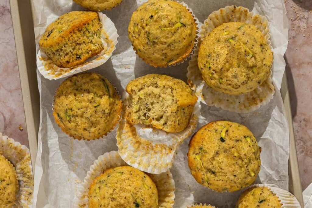 Lemon Zucchini Poppyseed Muffins by Begin with Balance