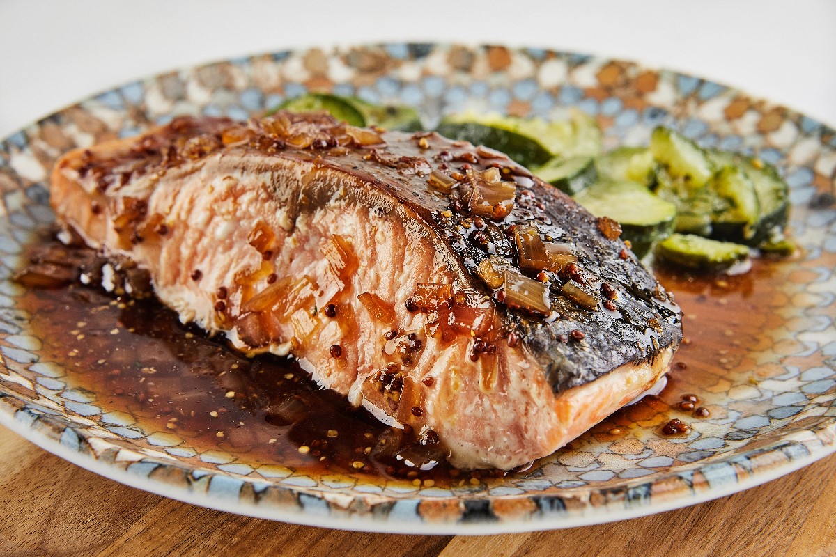 Maple glazed salmon