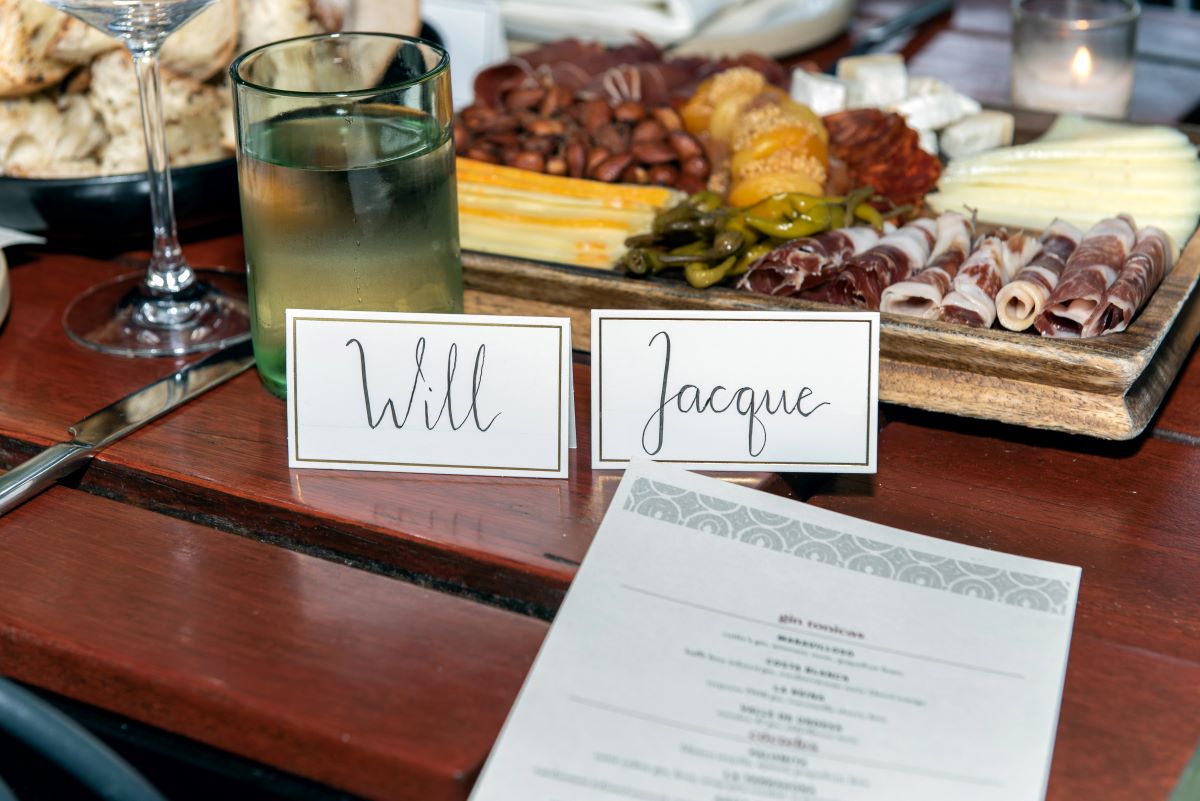 Name tags at dinner