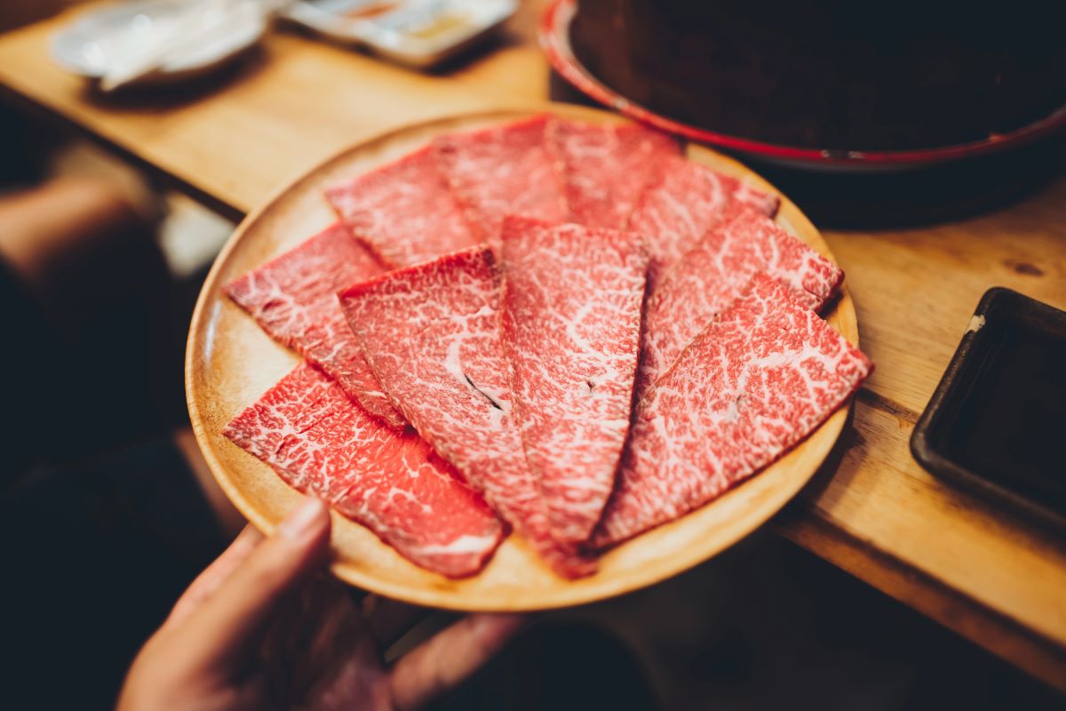 Neatly sliced meat