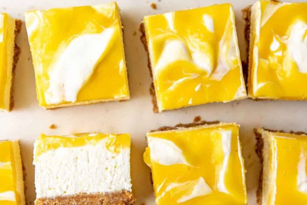 No Bake Lemon Cheesecake Bars by The Flavor Bender