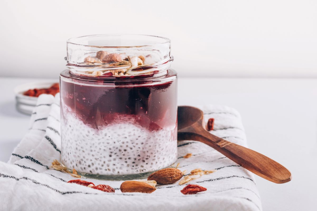Oats and chia in a jar