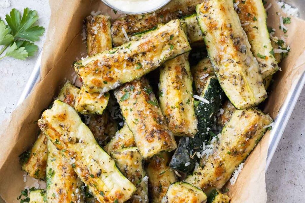 Parmesan Crusted Zucchini by Evolving Table