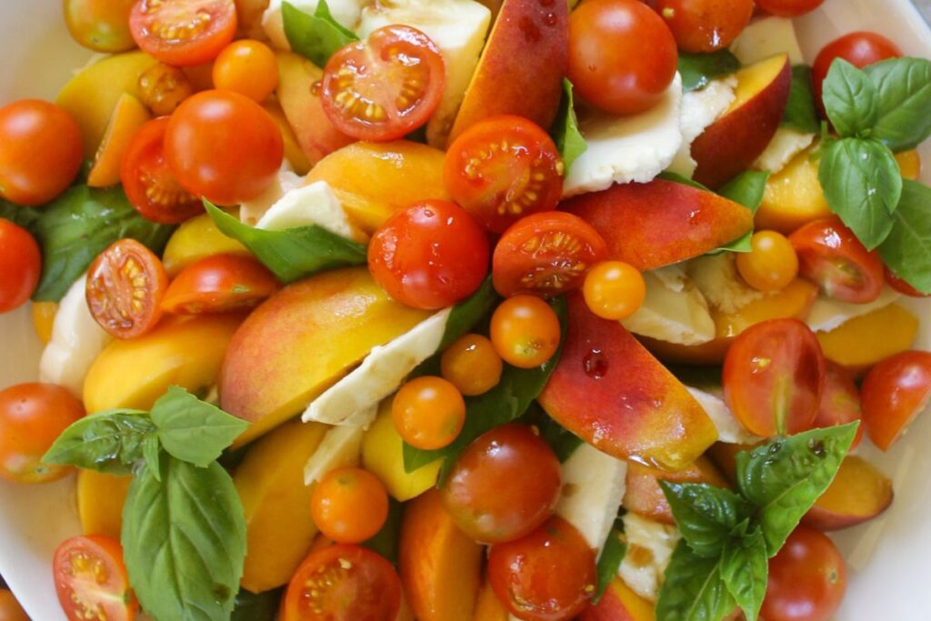 Peach Caprese Salad by Sungrown Kitchen