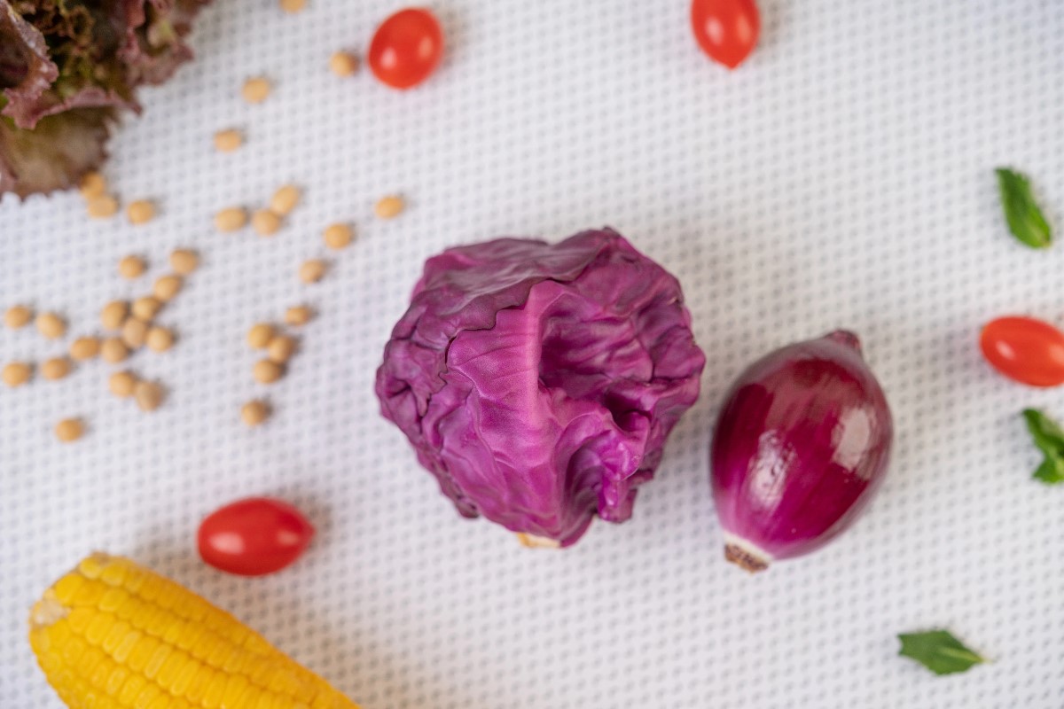 Purple cabbage and corn