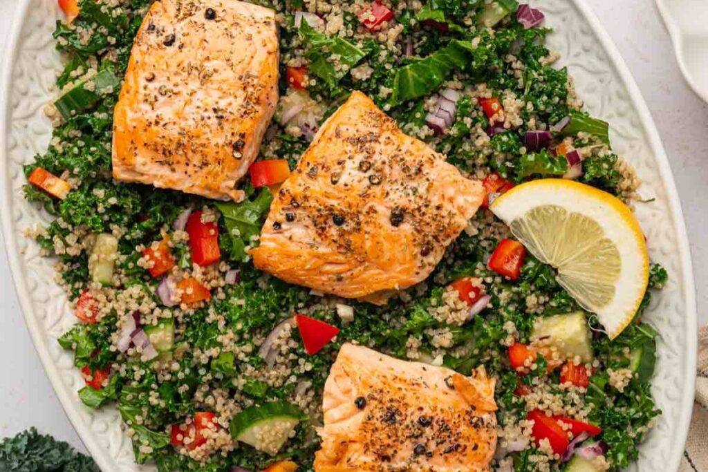Salmon Kale Quinoa Salad by Food Exit Recipes 1