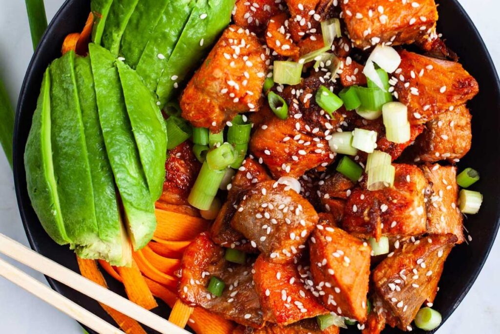 Salmon Poke Bowl With Easy Sauce by My Chefs Apron