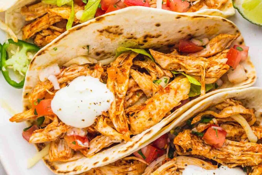 Shredded Chicken Tacos by Little Sunny Kitchen