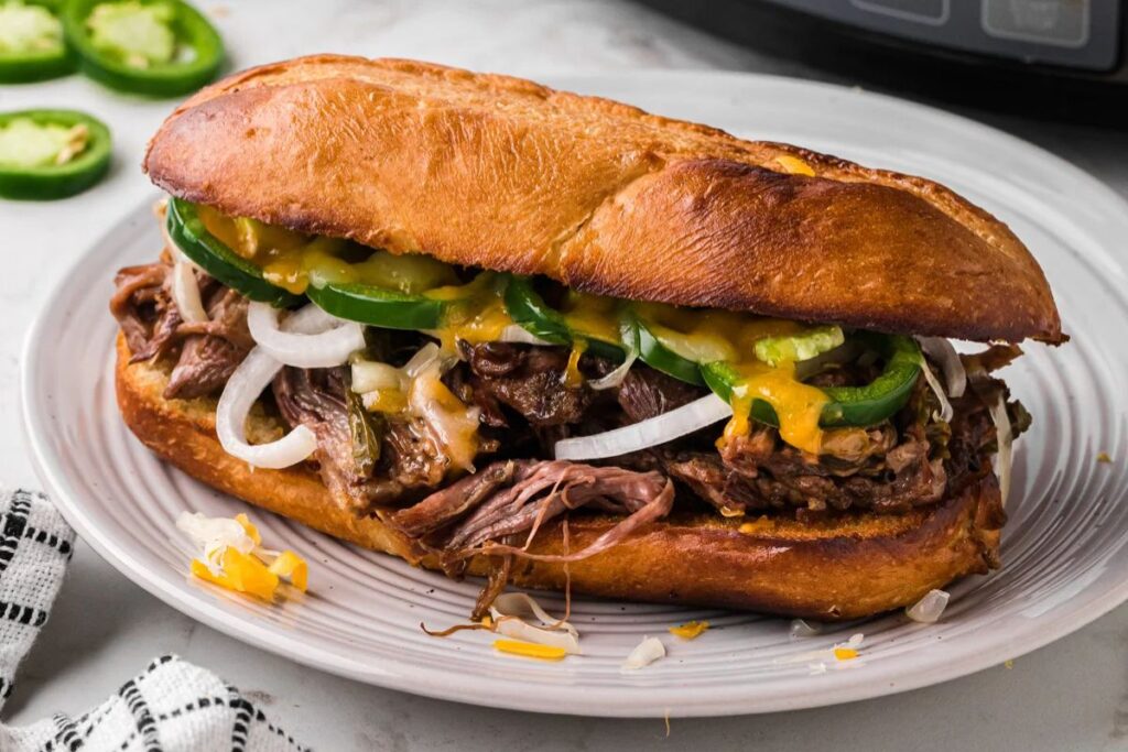 Slow Cooker Jalapeno Beef Sandwiches by The Magical Slow Cooker