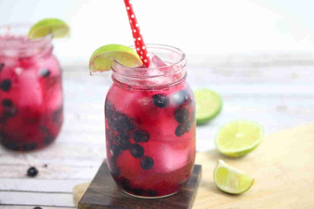 Sparkling Blueberry Mocktail by Fit As A Mama Bear