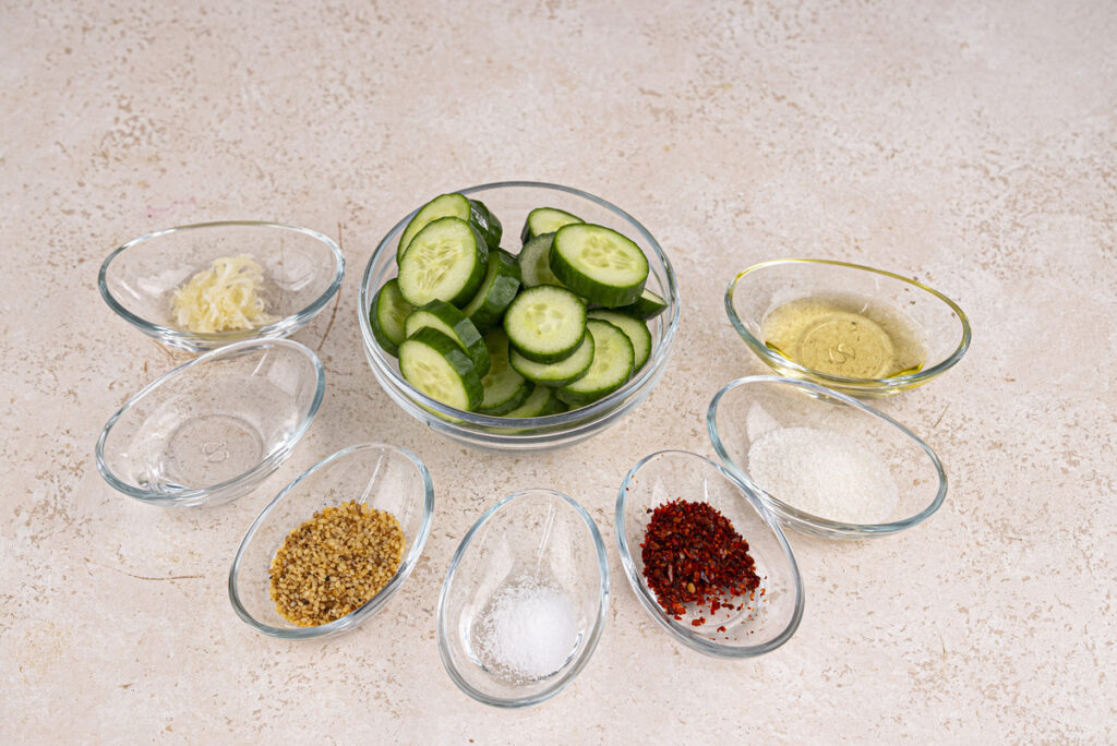 Spicy Korean Cucumber Salad ingredients