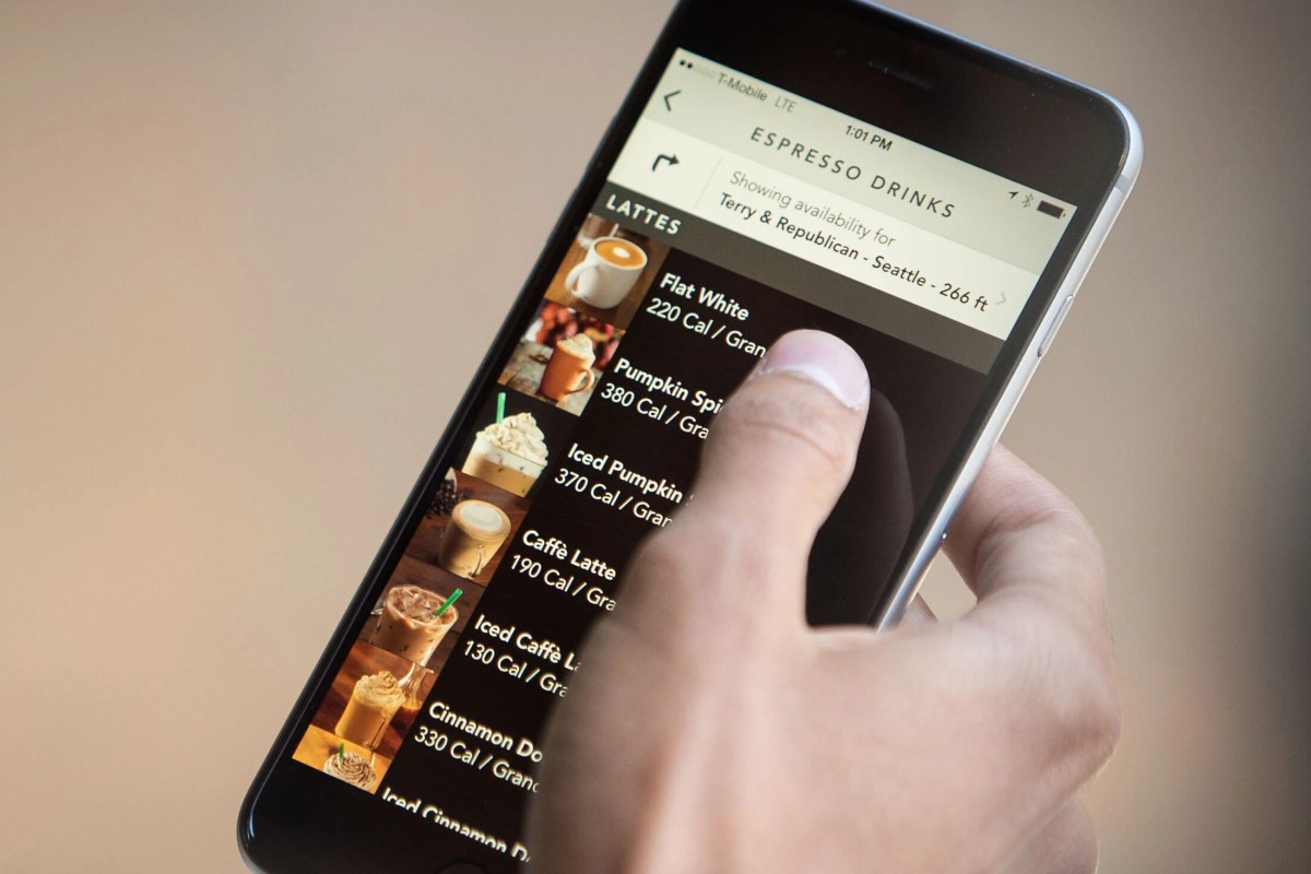 Starbuck app menu