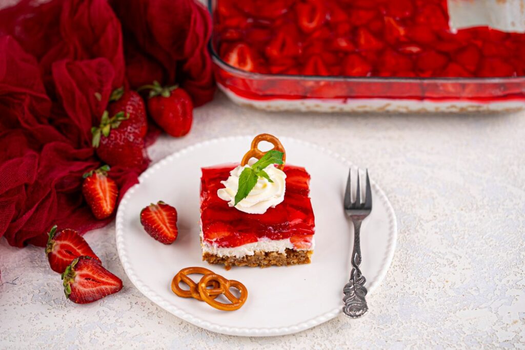 Strawberry Jello Pretzel Salad