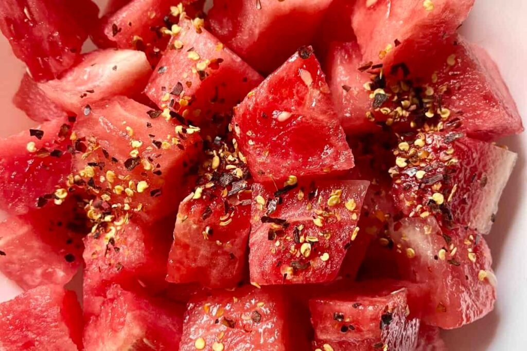 Sweet Spicy Watermelon Salad by Greedy Girl Gourmet