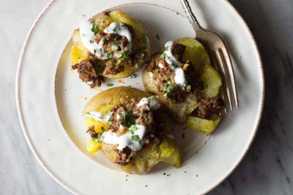 Taco Stuffed Smashed Potatoes by The Healthy Epicurean