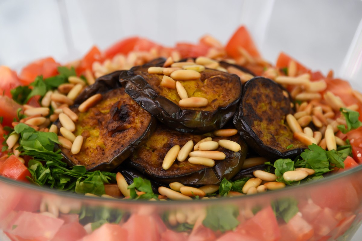 Toasted nuts on dish