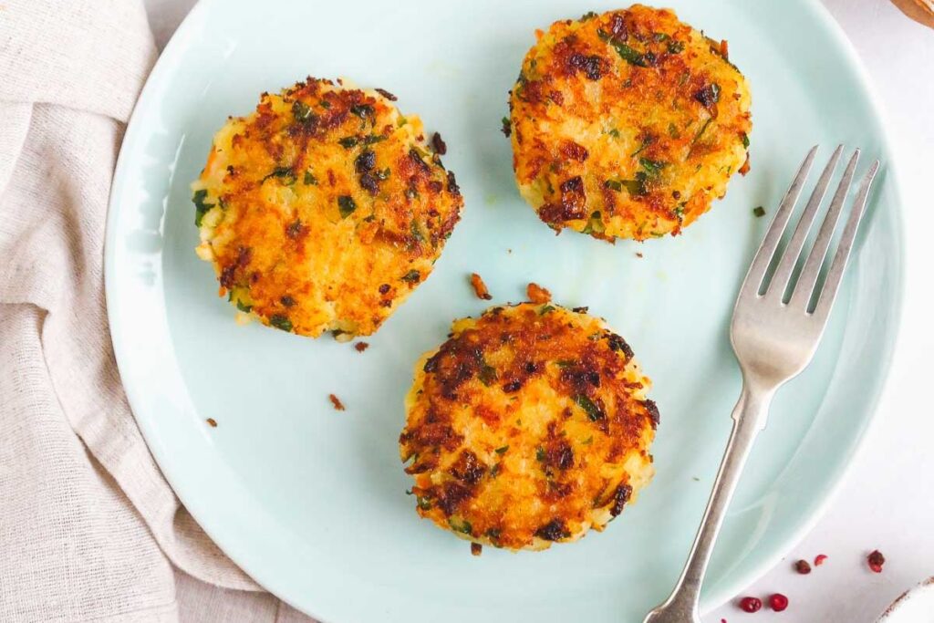 Vegan Potato Cakes with Carrot and Rice by Little Sunny Kitchen